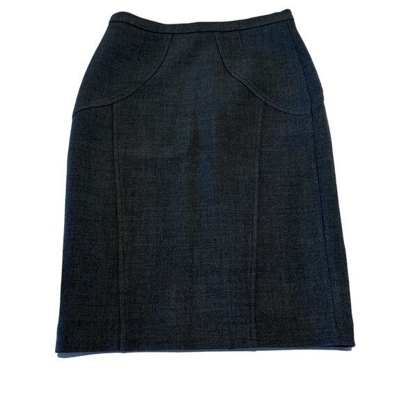 Brooks Brothers Dark Grey Wool Blend High Rise Pencil Skirt Women's 12 - Picture 1 of 5